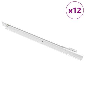 vidaXL Skuffeskinne 12 pcs Hvid 450 mm St&aring;l