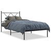 vidaXL sengeramme med sengegavl 90x190 cm metal sort