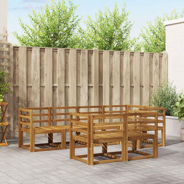 vidaXL Udend&oslash;rs sofagruppe med pude 7 pcs Naturlig og Antracit