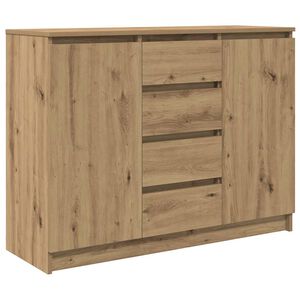 vidaXL sk&aelig;nk med skuffer 100,5x35x76 cm konstrueret tr&aelig; kunsteg