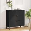 vidaXL Sideboard med skuffe Sort 79,5 x 33 x 82 cm Konstrueret tr&aelig;