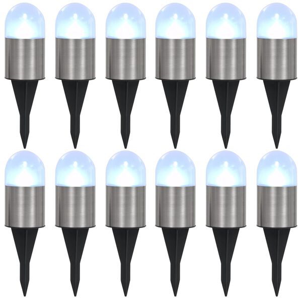 vidaXL soldrevne LED-nedgravningsspots 12 stk. hvidt lys