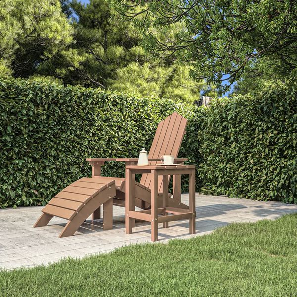 vidaXL Adirondack-havebord 38x38x46 HDPE brun