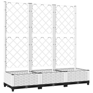 vidaXL haveplantekasse med espalier hvid 120x40x121,5 cm PP