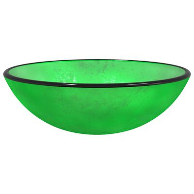 håndvask 42x14 cm hærdet glas grøn | vidaXL.dk