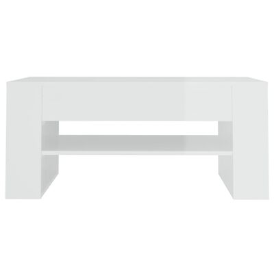 vidaXL sofabord 102x55x45 cm konstrueret træ hvid højglans
