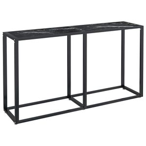 vidaXL konsolbord 140x35x75,5 cm h&aelig;rdet glas sort marmor