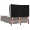 vidaXL Box spring seng med madras Gr&aring;brun 160 x 200 cm Stof