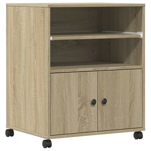 vidaXL printerstativ med hjul 60x48x74 cm sonoma-eg