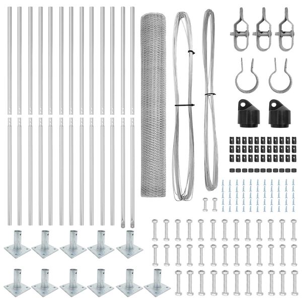 vidaXL Hegnsp&aelig;l S&oslash;lv 25 x 0,8 m (25 mm net) St&aring;l