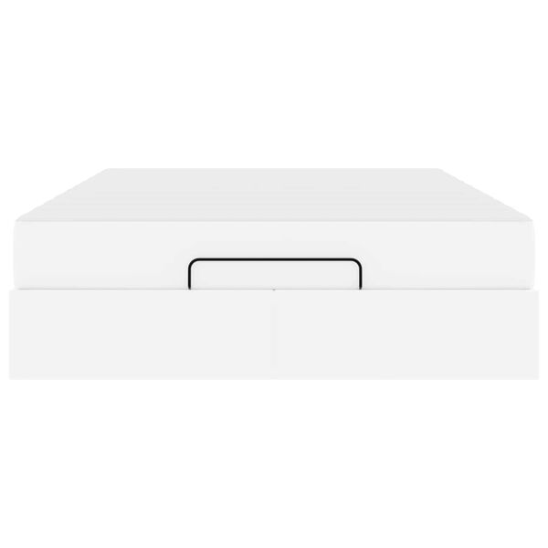vidaXL Sengeramme med madras med madras 2 pcs Hvid PVC