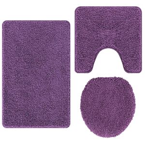 vidaXL Anti-skid badev&aelig;gs m&aring;ttes&aelig;t 3 stk. Lilla 50 x 80 cm PP