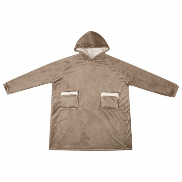 vidaXL T&aelig;ppe-hoodie Camel 112 x 94 cm Fleece og Flannel