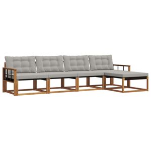 vidaXL Udend&oslash;rs sofagruppe med pude 5 pcs Naturlig og Lys Gr&aring;