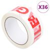 vidaXL pakketape 36 stk. 48 mm x 66 m FRAGILE-print hvid