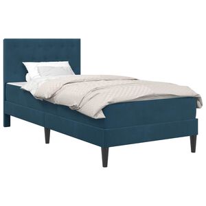 vidaXL Sengeramme med madras med hovedg&aelig;rde Bl&aring; 80 x 200 cm Fl&oslash;jl