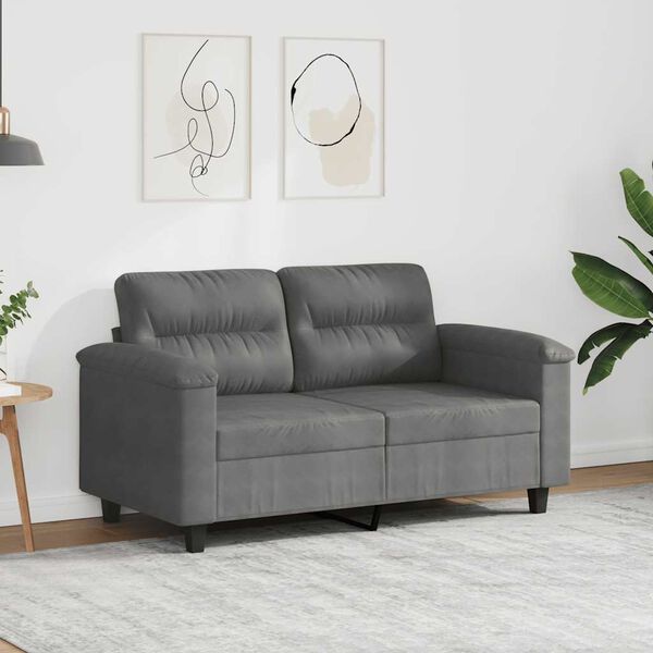 vidaXL 2-personers sofa 120 cm mikrofiberstof m&oslash;rkegr&aring;