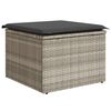 vidaXL haveskammel med hynde 55x55x37 cm polyrattan lysegr&aring;