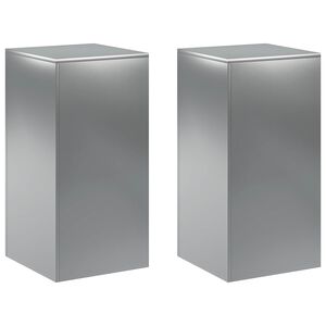 vidaXL Planteholder 2 pcs S&oslash;lv 40 x 40 x 80 cm Rustfrit st&aring;l
