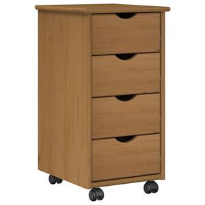 vidaXL Rullende skab 34 x 39 x 65,5 cm Massivt fyrretr&aelig; Honningbrun