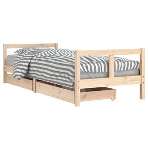 vidaXL sengeramme til juniorseng m. skuffer 80x200 cm massivt fyr