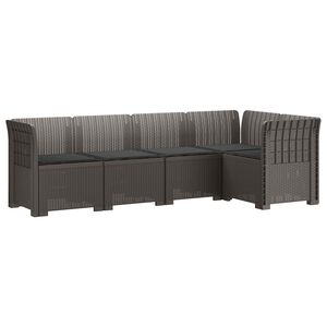 vidaXL 5-personers Havem&oslash;bel Sofa med Hynder Rattan Look PP Lysegr&aring;