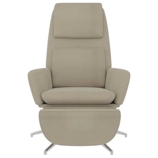 vidaXL l&aelig;nestol med fodskammel mikrofiberstof Lysegr&aring;