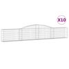 vidaXL buede gabionkurve 10 stk. 400x30x60/80 cm galvaniseret jern