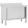 vidaXL arbejdsbord med skydel&aring;ger 120x50x(95-97) cm rustfrit st&aring;l