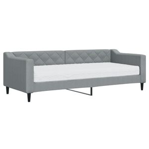 vidaXL daybed med madras 80x200 cm stof lysegr&aring;