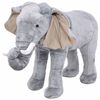 vidaXL st&aring;ende t&oslash;jdyr elefant plysstof XXL gr&aring;