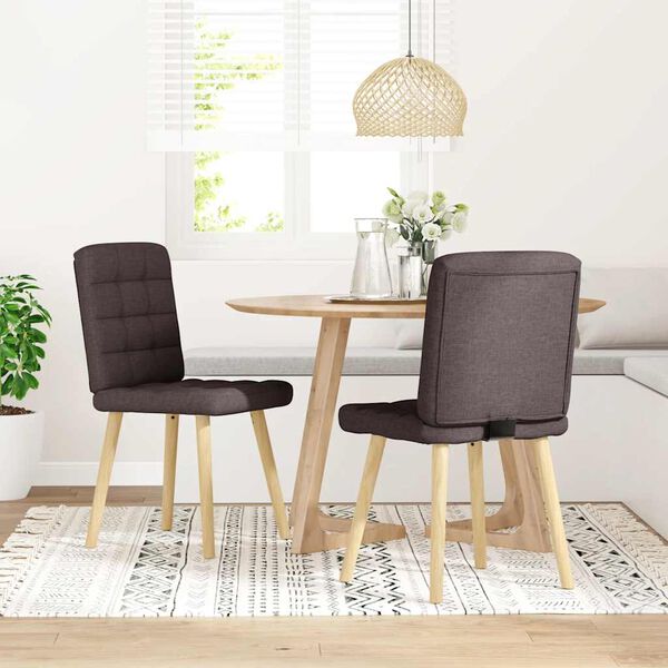 vidaXL spisebordsstole 2 stk. stof mørkebrun