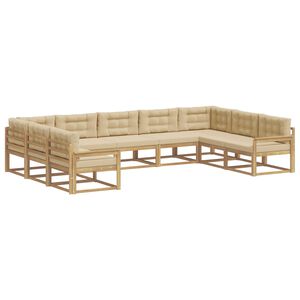 vidaXL Udend&oslash;rs sofagruppe 9 stk. Hvid og Beige