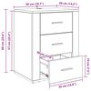 vidaXL Natskab med skuffe Sort eg 35 x 50 x 60 cm Konstrueret tr&aelig;