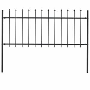 vidaXL havehegn med spydtop stål 181x80 cm sort