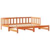 vidaXL Senge med trundle Voks brun 203,5 x 184 x 66 cm