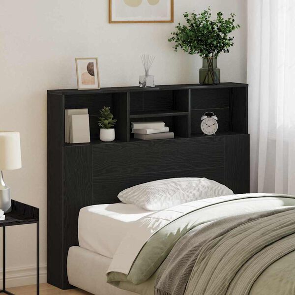 vidaXL Hovedg&aelig;rde Skab Sort eg 120 x 19 x 103,5 cm Konstrueret tr&aelig;