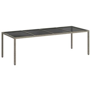 vidaXL havebord 250x100x75 cm h&aelig;rdet glas og polyrattan gr&aring;