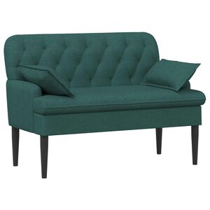 vidaXL L&aelig;nestol med knap tufting M&oslash;rkegr&oslash;n 111 x 68 x 80 cm Stof