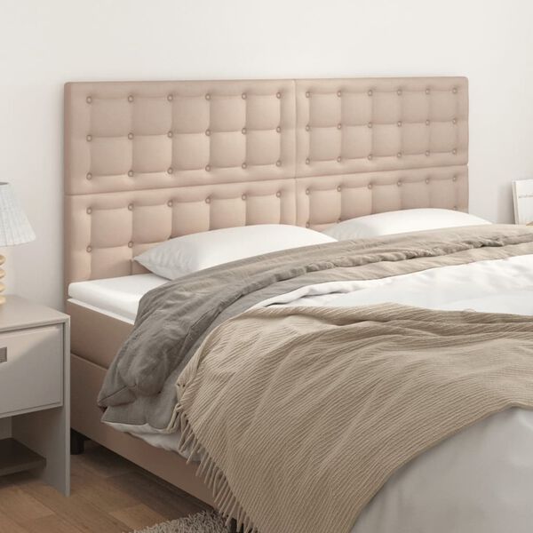 vidaXL sengegavl Cappuccino 200x5x118/128 cm kunstlæder