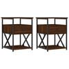 vidaXL sengeborde 2 stk. 40x42x55 cm konstrueret tr&aelig; brunt egetr&aelig;