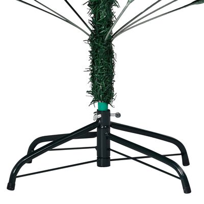vidaXL kunstigt juletræ med tykke grene og lys 120 cm grøn