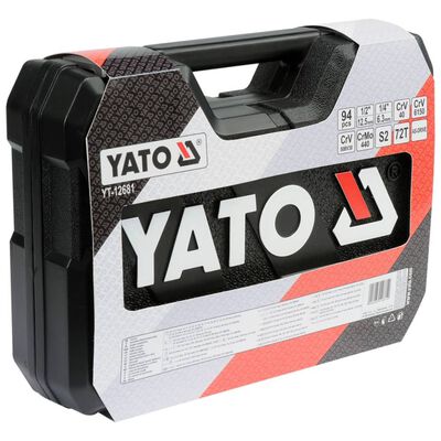 YATO værktøjssæt i 94 dele metal sort YT-12681