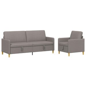 vidaXL Sofa s&aelig;t med opbevaring 2 stk. Gr&aring;brun Polyester