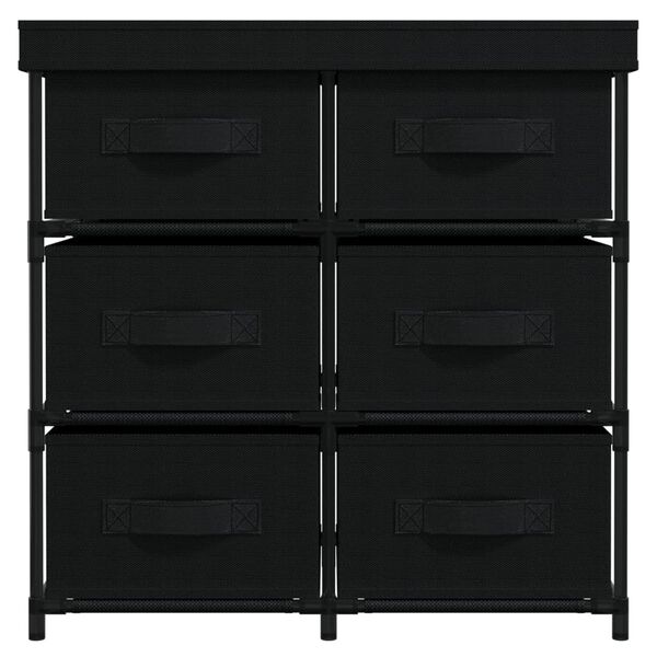 vidaXL opbevaringsreol med 6 skuffer 55x29x55 cm stål sort