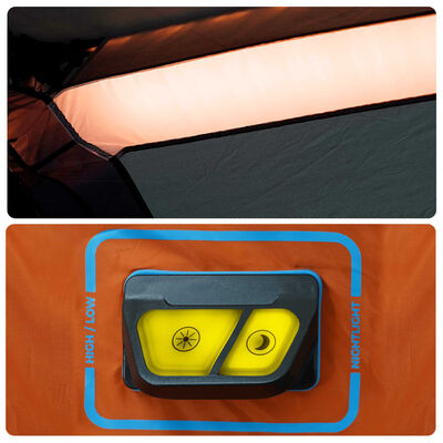 vidaXL 10-personers telt med LED-lys quick-release lysegrå og orange