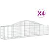 vidaXL buede gabionkurve 4 stk. 200x30x40/60 cm galvaniseret jern
