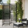 vidaXL rumdeler 5 paneler polyrattan sort