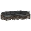 vidaXL Havesofa S&aelig;t 10 stk. Gr&aring; og M&oslash;rkegr&aring; polyrattan