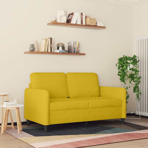 vidaXL 2-personers sofa 120 cm fløjl gul